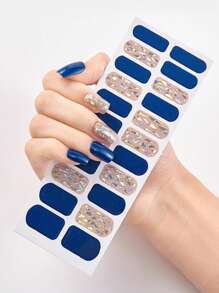 美甲貼紙全覆蓋預剪指甲貼,22 件專業指甲貼花 - 彩色 - 查看 1