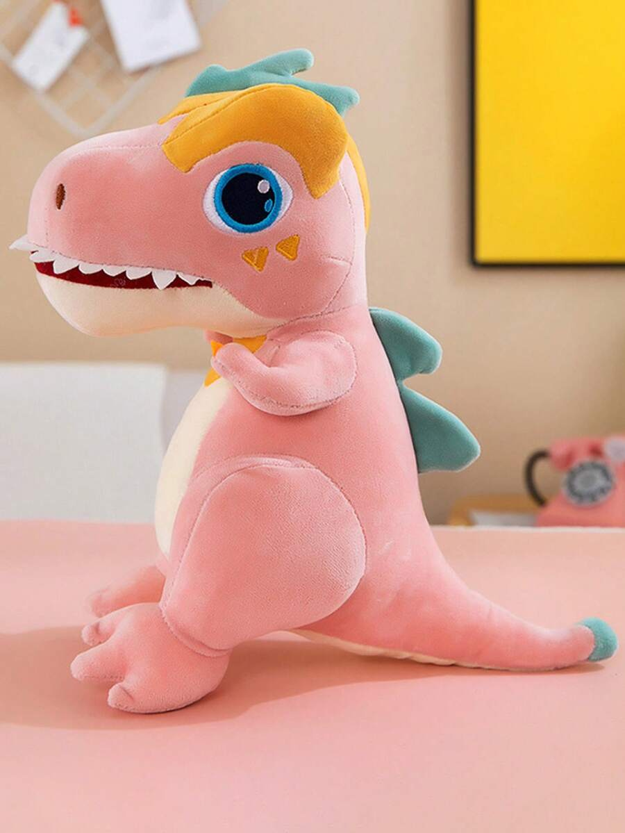 1只創意火焰龍毛絨玩具,卡通枕頭安慰娃娃適合青少年 - 粉色 - 查看 1