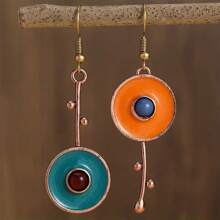 1 Par De Brincos De Gota Estilo Bohemian Fashion E Criativo Com Design Único, Adequado Para Uso Diário Das Mulheres