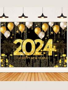 Photography Backdrop Decorations Party Decor Fabric Sign Poster Backdrop Banner Party Decoration Photo Props Background Supplies - Gold - View 1