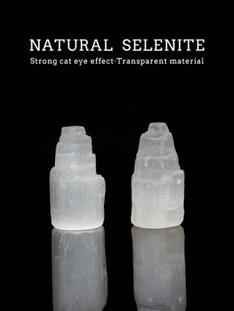 1 件 6/8/10/15 厘米透石膏水晶塔，高能量透石膏/缎面晶石天然疗愈水晶石，适用于家居装饰疗愈水晶石灵气冥想