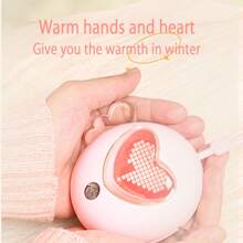 Rechargeable Wing Hand Warmer, Portable Hand Warmer, With Mini Photo Frame, Dual Temperature Adjustment Settings, Handheld Rechargeable Hand Warmer, Gift For Girls, 2 Low And High Temperature Settings, Type-C Charging - Baby Pink - View 1