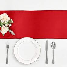 2pcs/Pack Satin Table Runner 12 X 108 Inches (30cmx275cm) For Wedding Party Engagement Decoration - Red - View 3