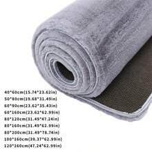 Thickened Carpet For Living Room Coffee Table Mat, Children's Bedroom Bedside Short Plush Rug - Light Grey - View 7