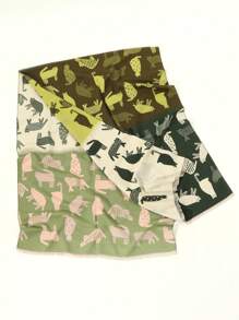 1pc Women'S Casual Cat Pattern Animal Style Green Warm Scarf Shawl Suitable For Daily Parties In Autumn And Winter - Green - View 6