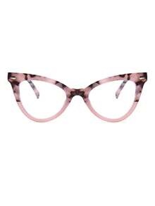 1 件女士豹纹猫眼镜框时尚眼镜适合日常使用 - 粉色 - 查看 2