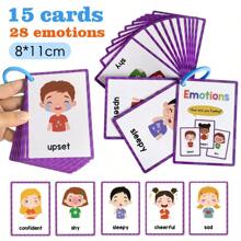 15 Cards My Emotion Feeling English Learning Words Flash Cards Kids Educational Learn Toys For Children Enlightenment Card School, Student,Stationery,School Supplies School Resources,Stationery,Learning English,I Want To Hear Your Story,Learning English,Stationery For Kids
