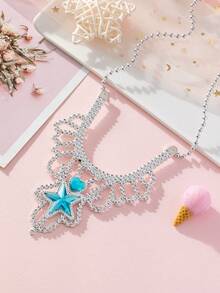 1pc Plastic Cute Magic Necklace For Kids Birthday Party Holiday Decoration Necklace - Blue - View 2