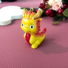 1pc/Pack Cartoon Resin Ombre Keychain Cute Bull Dog, Astronaut, Dragon Diy Keyring Car, Bag Pendant Accessory - Multicolor - View 12