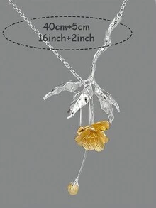 女士铜镀银镀金首饰耳环吊坠，个性化优雅轻盈奢华配饰，防过敏 - 項鍊 - 查看 4