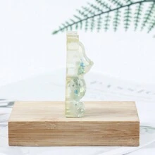 1只卡通站立熊水晶碎片人像雕塑,帶扁平樹脂底座,為情人節禮物6cm - 東陵玉+亮片 - 查看 4