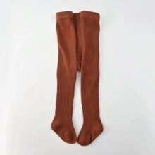 1pc Children's Spring & Autumn Simple & Cute Tights Girls' Pantyhose For Spring Baby Toddler Leggings Socks - Burgundy - View 2