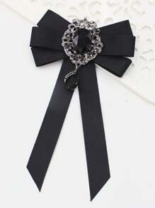 時尚女式領飾配件,秋季新款領結和絲帶,黑色百搭風格適合日常穿著 Ts150 - 黑色 - 查看 1