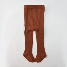 1pc Children's Spring & Autumn Simple & Cute Tights Girls' Pantyhose For Spring Baby Toddler Leggings Socks - Burgundy - View 4