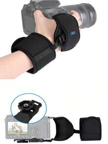 1 件相機腕帶,適用於單眼/微單相機,潛水材質製成,方便,柔軟,減壓,快速釋放,復活節 - 黑色 - 查看 2