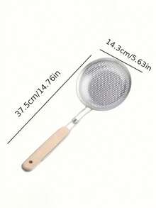 Cucharón Colador Pequeño De Acero Inoxidable Con Malla Filtrante Para Jugos, Leche De Soja Y Utensilio De Cocina Para Freír Con Aceite - Plateado - Ver 7