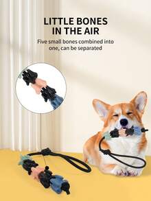 Dog Chew Toy That Can'T Be Chewed, Grinding Rod For Puppies, Border Collies, Golden Retrievers, With Durable Bone-Shaped Rope - Black - View 6