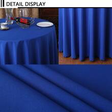 1條圓形聚酯桌布,適用於酒店宴會婚禮,暗藍色 - 寶藍色 - 查看 2