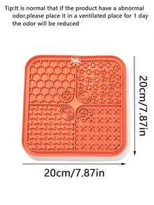 1入藍色簡約方形防窒息矽膠吸盤狗玩具,多種顏色可選,阻止狗狗舔咬焦慮墊 - 藍色 - 查看 6