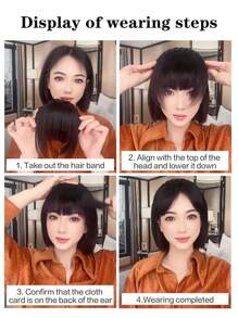 Fake Bangs Female Forehead Air Bangs Wig Piece High Skull Top Cloud Hair Band Natural Bangs Hair Piece
