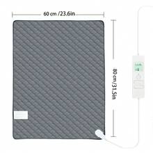 1入80x60cm絨面電熱墊,6段溫度和8種時間設置的身體治療加熱毯,可水洗和重複使用,適用於全身 - 灰色 - 查看 3