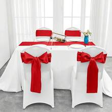 2pcs/Pack Satin Table Runner 12 X 108 Inches (30cmx275cm) For Wedding Party Engagement Decoration - Red - View 4
