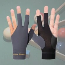 1 PC Left Hand Free Size Elastic Breathable Mesh Snooker Billiards Glove - Grey - View 1