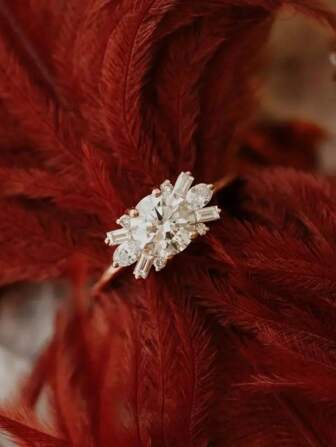 2克拉圓形莫桑石鑲嵌戒指，925純銀戒指，情侶珠寶，訂婚戒指，周年/生日禮物婚禮新娘珠寶鑽石戒指