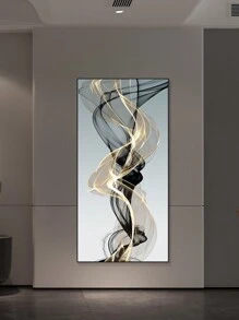 1pc Modern Vintage Multicolored Curved Geometric Living Room Wall Decor Painting - Multicolor - View 3