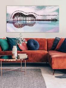 1 Miếng Trừu tượng Treo tranh Áp phích , Hình ảnh In tranh sơn dầu Treo tranh , Không thấm nước tranh sơn dầu Áp phích , tranh sơn dầu Nghệ thuật Đối với , Thích hợp Phòng khách Phòng ngủ Văn phòng Gia đình Treo tranh Và Nhà  Trang trí , tranh sơn dầu Qủa tặng , Đàn ghi ta Cây Phong cảnh Bức tranh Tranh tường , Khung trang trí - màu đen - Xem 1