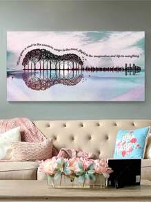 1 Miếng Trừu tượng Treo tranh Áp phích , Hình ảnh In tranh sơn dầu Treo tranh , Không thấm nước tranh sơn dầu Áp phích , tranh sơn dầu Nghệ thuật Đối với , Thích hợp Phòng khách Phòng ngủ Văn phòng Gia đình Treo tranh Và Nhà  Trang trí , tranh sơn dầu Qủa tặng , Đàn ghi ta Cây Phong cảnh Bức tranh Tranh tường , Khung trang trí - màu đen - Xem 2