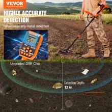 Metal Detector For Adults & Kids 6 To 12 Inch Waterproof Coil Adjustable LCD Gold Detector High Accuracy DSP Chip Lightweight Aluminum Stem For Detecting Gold Treasure - 12吋線圈 39-50吋 LCD 藍牙 - 查看 2