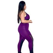 Plus Size Sports Leggings & Pants - 紫色 - 查看 2