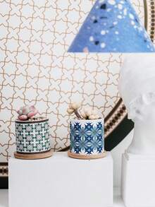 1入組7.3cm/2.9英寸陶瓷多肉盆栽,彩色手繪傳統工藝迷你盆栽,適用於家居裝飾和園藝種植 - 薄荷藍 - 查看 7