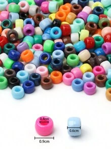 100 件/批 6*9 毫米圆形彩色小马隔珠亚克力辫子大孔珠适用于 DIY 珠宝制作手链项链手工艺品用品 - 彩色 - 查看 4