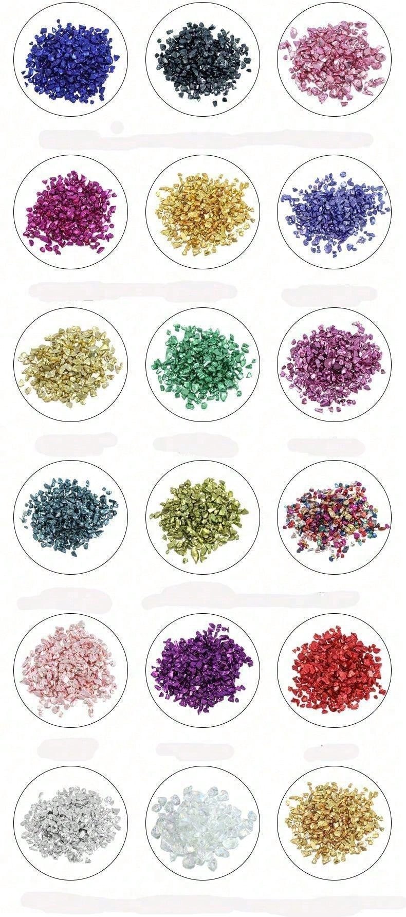 20g Fake Gold Stone Flakes Metallized Glass Beads For Broken Crushed