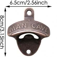 1/2/5/10入組壓花“男人地盤”啤酒瓶開啤器,壁掛式瓶開啤器,燒烤diy固體啤酒開啤器工具,酒吧裝飾性啤酒開啤器,廚房小工具,酒吧裝飾用開啤器 - 酒紅色 - 查看 2