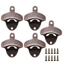 1/2/5/10入組壓花“男人地盤”啤酒瓶開啤器,壁掛式瓶開啤器,燒烤diy固體啤酒開啤器工具,酒吧裝飾性啤酒開啤器,廚房小工具,酒吧裝飾用開啤器 - 酒紅色 - 查看 5