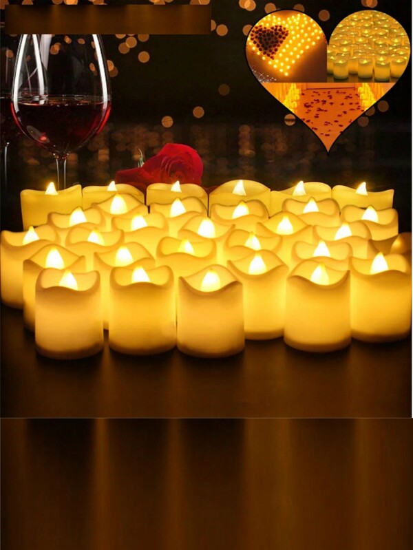 1pc Gold Led Candle, Wedding Decoration Candle, Atmosphere Candle