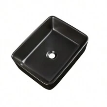 DeerValley DV-1V0001 Bathroom Vessel Sink 19" X 15" Above Counter Sink Rectangle Ceramic Bathroom Sink Black And White Sink - 黑色 - 查看 2