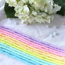 Juego de 12 hebras con 4200 piezas de cuentas redondas planas de arcilla polimérica de colores de caramelo de 6 mm - hojas de arcilla polimérica, cuentas espaciadas para hacer joyas, manualidades DIY de pulseras, collares y aretes para mujeres