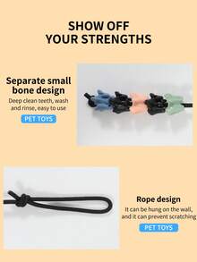 Dog Chew Toy That Can'T Be Chewed, Grinding Rod For Puppies, Border Collies, Golden Retrievers, With Durable Bone-Shaped Rope - Black - View 9