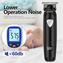 男士多功能电动剃须刀，带剃刀，男士专业毛发修剪器理发器充电式理发器无绳理发器强力机器毛发胡须修剪器，男士美容套装 - 黑色 - 查看 6