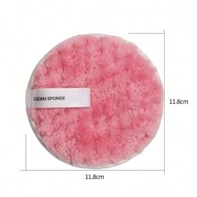 5入組短吻鱷魚夾造型工具&1入組可重複使用的臉部粉撲卸妝布 - 粉色 - 查看 2