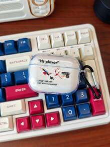 1pc Creative Red Shoelace Style Earphone Case With Hook, Compatible With Airpods 1/2/3/Pro/Pro2 - Multicolor - View 2