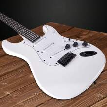 LyxPro CS Beginner 39" Stratocaster Electric Guitar & Electric Guitar Accessories Players With Guitar, Amp Cable, 6 Picks & Learner'S Guide, Solid Wood Body, Volume/Tone Controls, 5-Way Pickup - 白色 - 查看 4