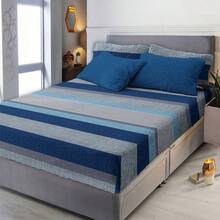 Coverlet With Shearling, Fleece Flannel Fabric With Shearling - Cadet Blue - View 3