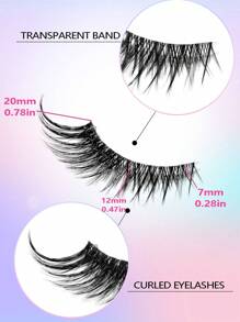 Asiteo 5 Pairs Cartoon Style Cat Eye False Eyelashes, 3D Natural Transparent With Fluffy Soft Criss-Cross Lashes, Delicate Natural Eyelash Extensions For Makeup - 眼尾拉長款 - 查看 5