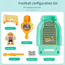 1個指尖摔撞足球桌遊,桌上迷你籃球保齡球玩具,有趣的禮物 - 黃色 - 查看 3