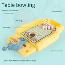 1個指尖摔撞足球桌遊,桌上迷你籃球保齡球玩具,有趣的禮物 - 黃色 - 查看 2